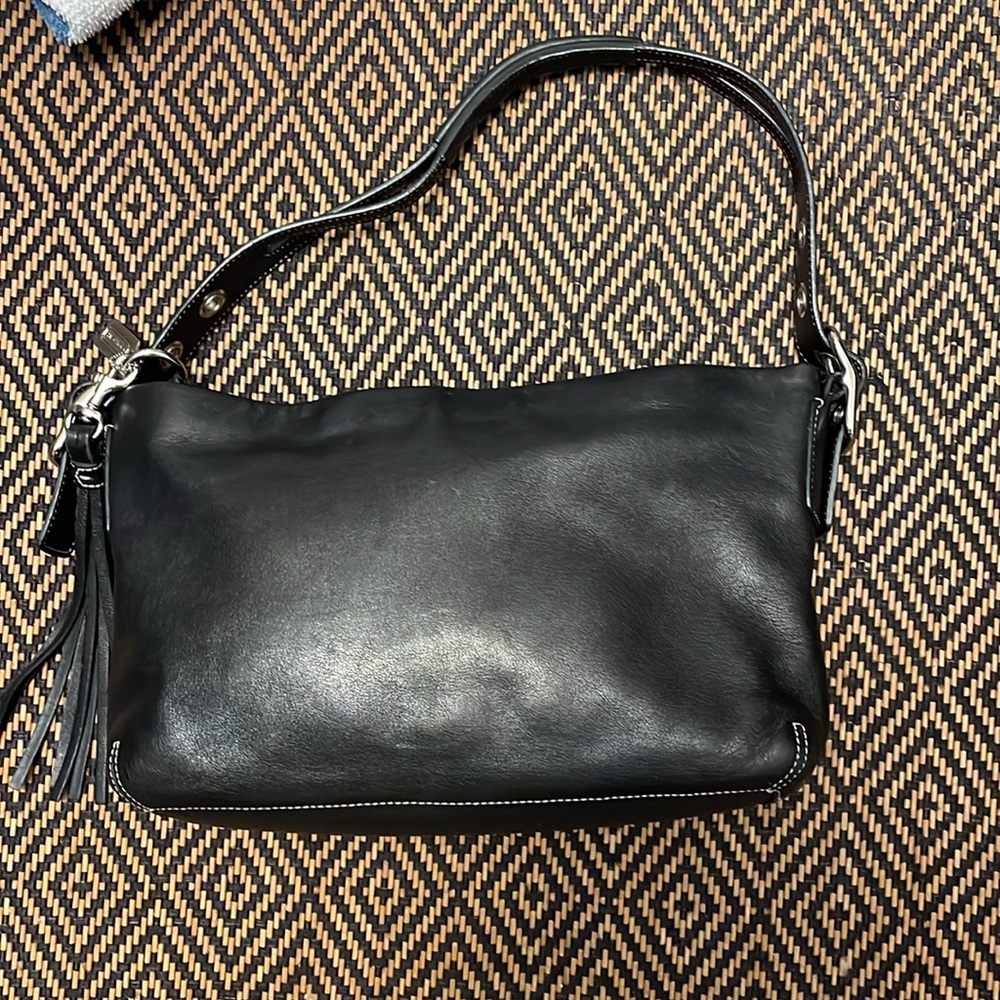 Vintage Y2K Coach East West legacy tassel hobo black with nickel 1417